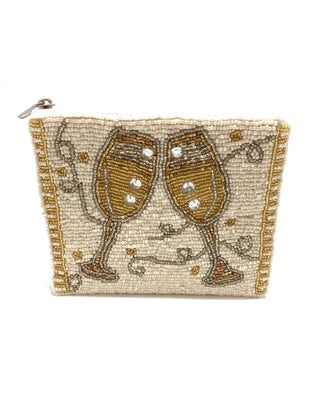 Champagne Beaded Pouch